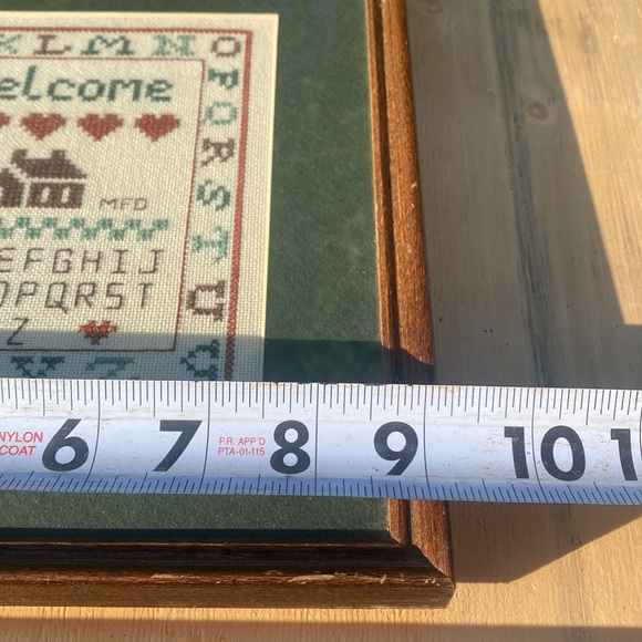 VTG cottagecore country 80s framed crossstitch welcome friends bundle Shabbychic - Picture 6 of 8